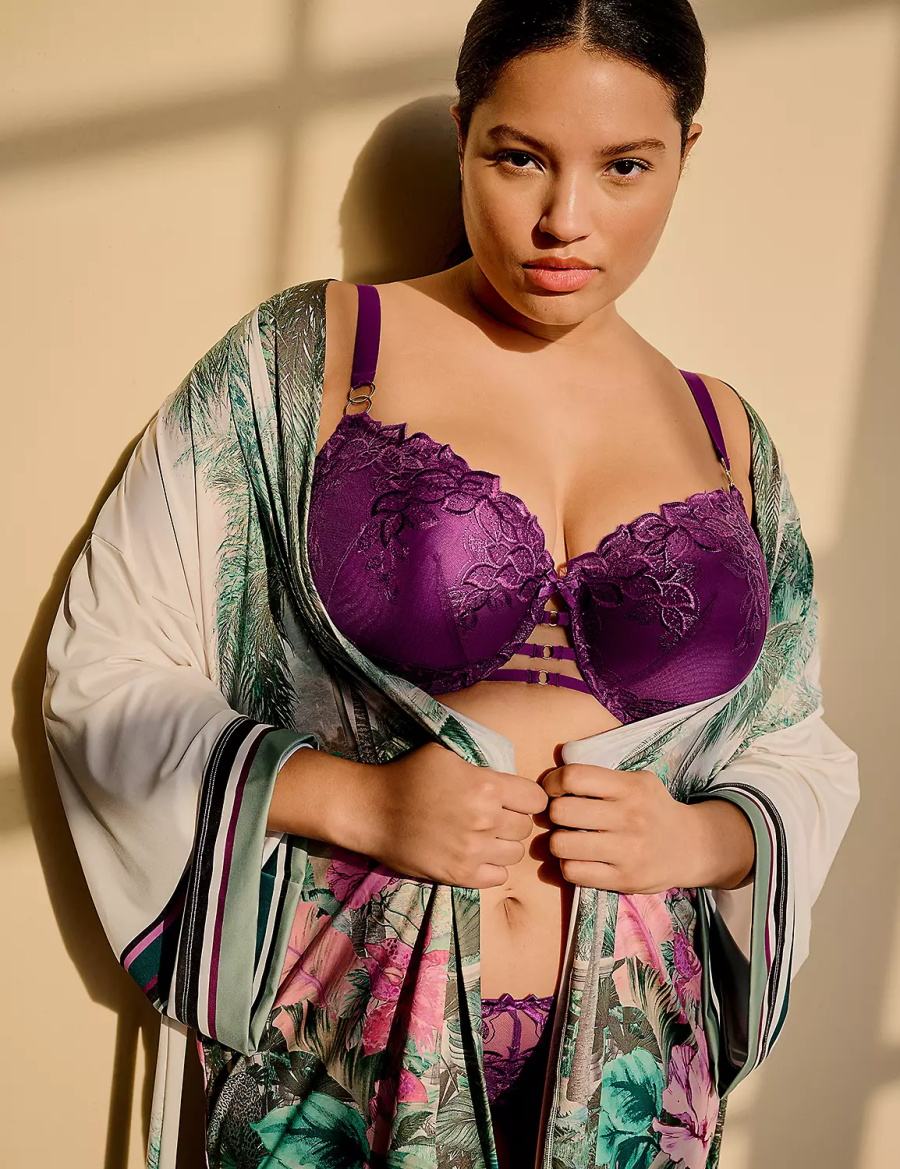 Μπουρνούζι γυναικεια Lane Bryant Placed Print πρασινο Πολύχρωμο | RMC6729LF