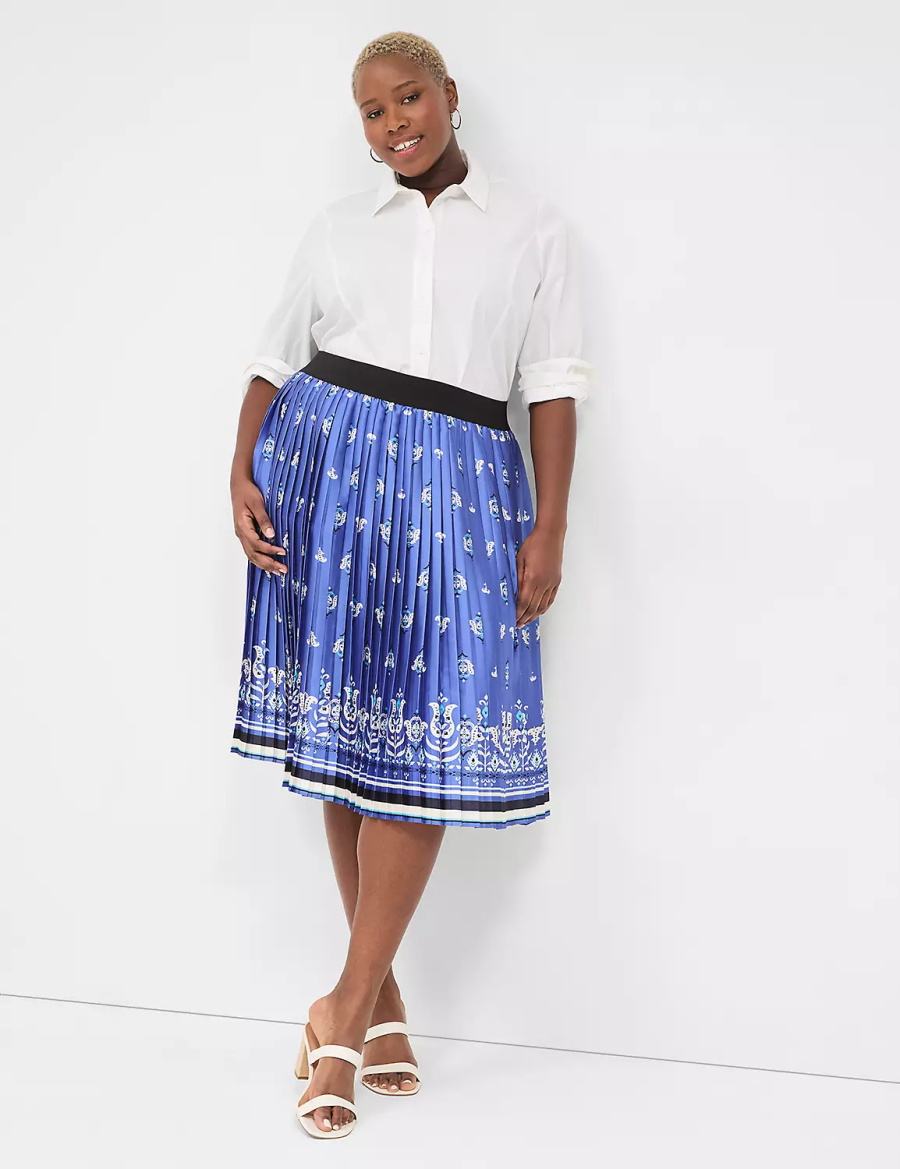 φουστεσ γυναικεια Lane Bryant Pleated μπλε | KSK2867EA