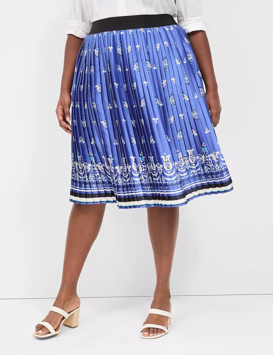 φουστεσ γυναικεια Lane Bryant Pleated μπλε | KSK2867EA