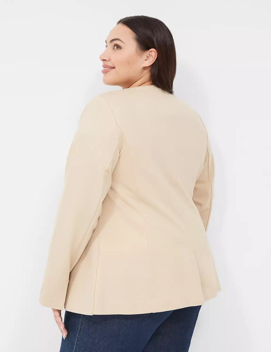 Μπλέιζερ γυναικεια Lane Bryant Ponte Bryant Collarless Χακί | VNB1898FF