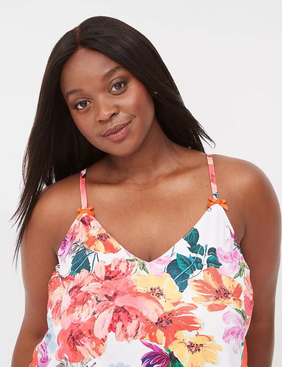 Πιζάμες γυναικεια Lane Bryant Printed Cami & Pant PJ Set πορτοκαλι Πολύχρωμο | QVO4250UE