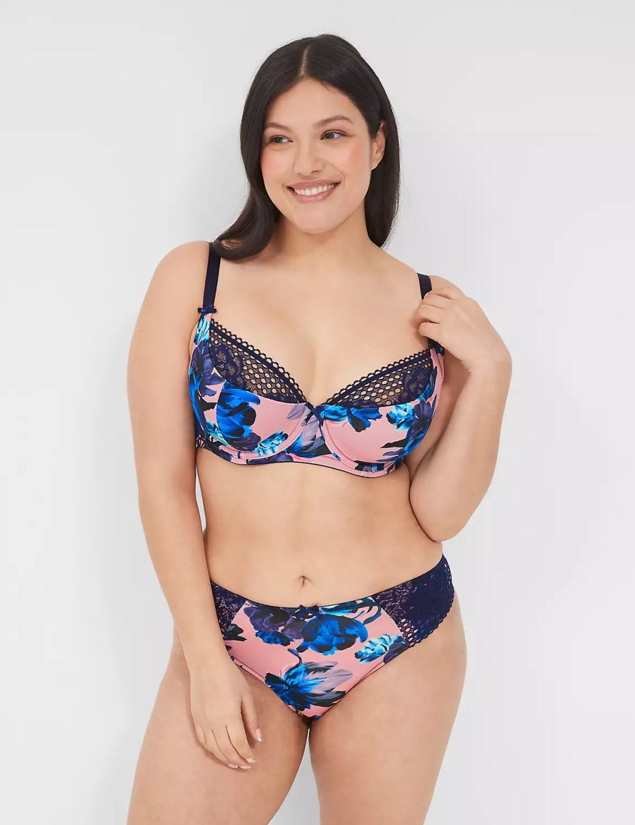 Στριγκάκι γυναικεια Lane Bryant Printed Garter ροζ μπλε Πολύχρωμο | XIA6851KT