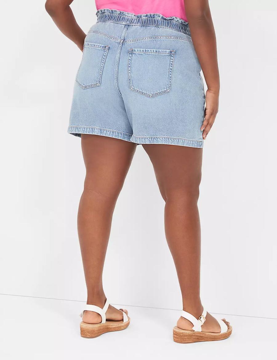 Σορτσ γυναικεια Lane Bryant Pull-On Fit Flirty Jean ανοιχτο μπλε | KZV3136IW