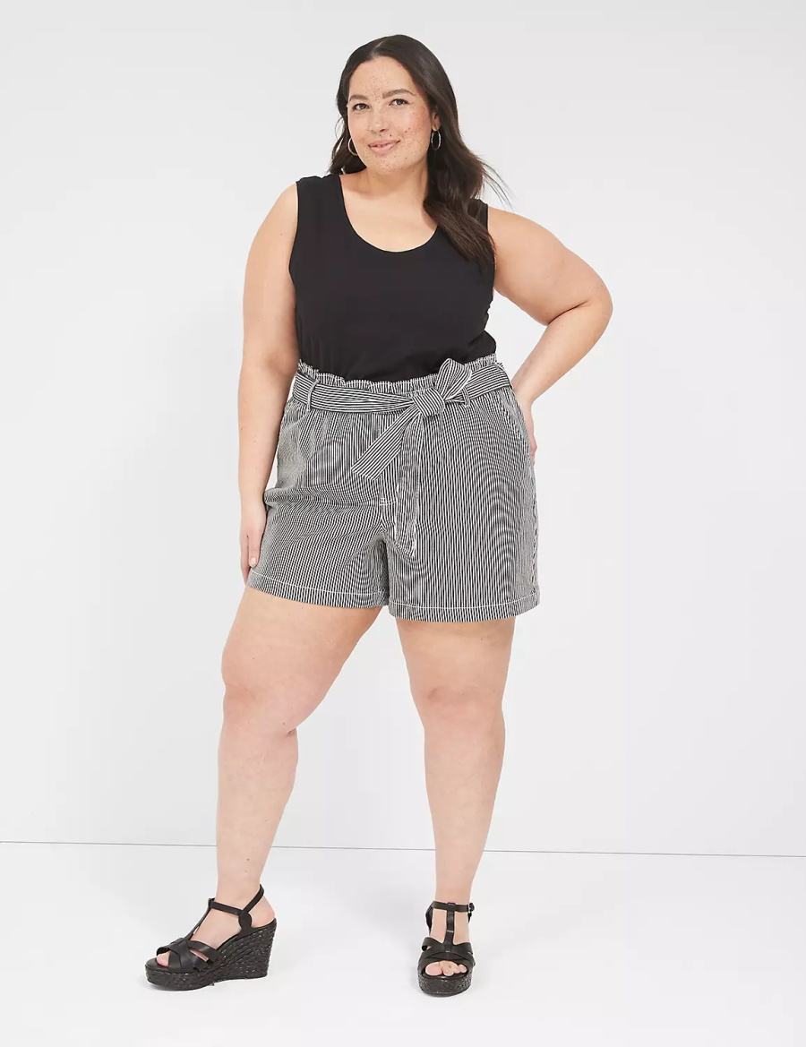 Σορτσ γυναικεια Lane Bryant Pull-On Fit High-Rise Jean μαυρα | BGG5948UX