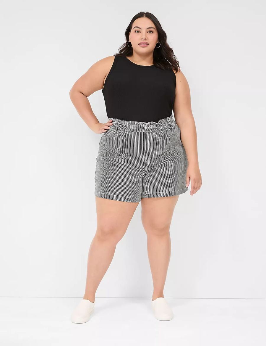 Σορτσ γυναικεια Lane Bryant Pull-On Fit High-Rise Jean μαυρα | BGG5948UX