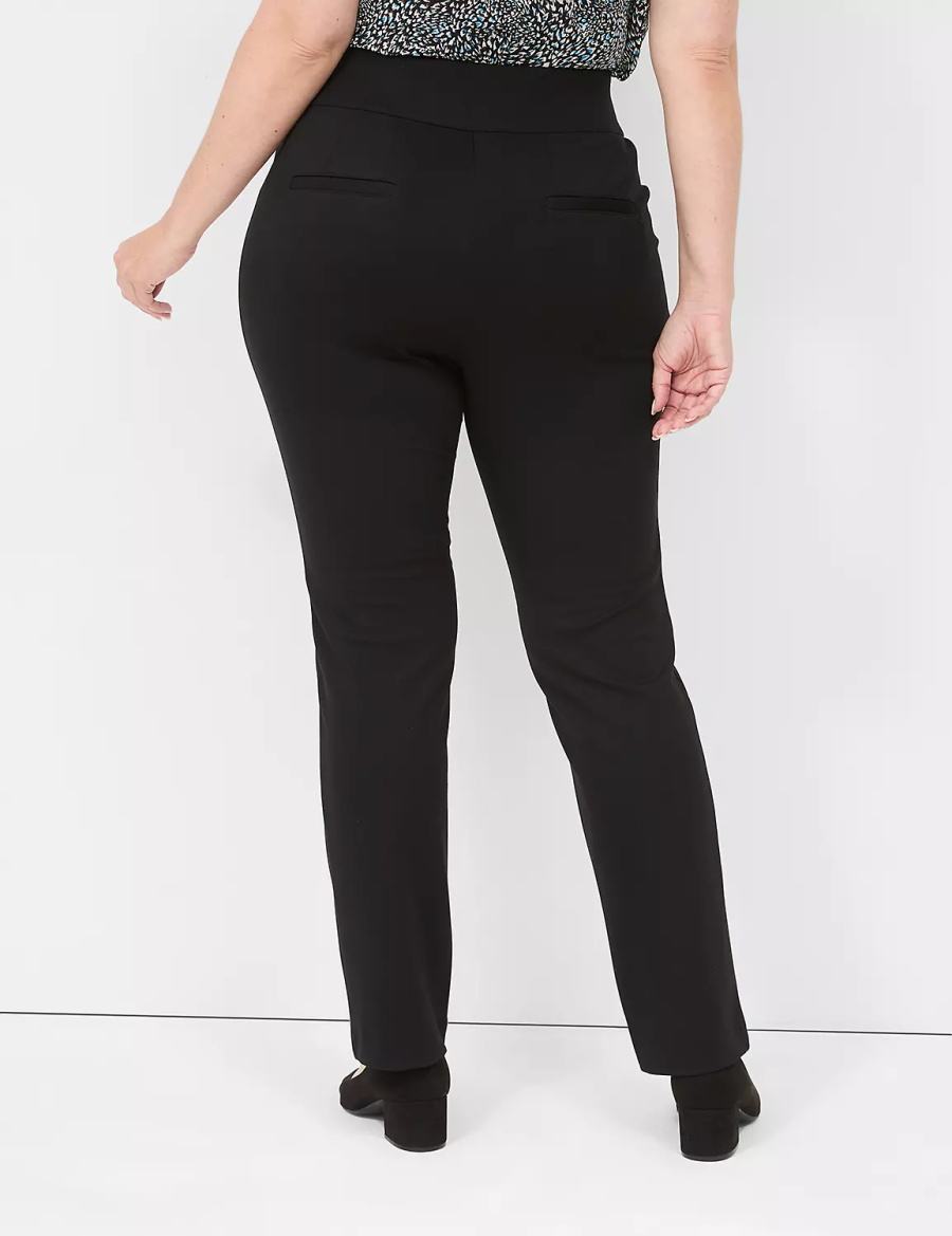 Παντελονι γυναικεια Lane Bryant Pull-On Ponte Straight μαυρα | HRV1772NW