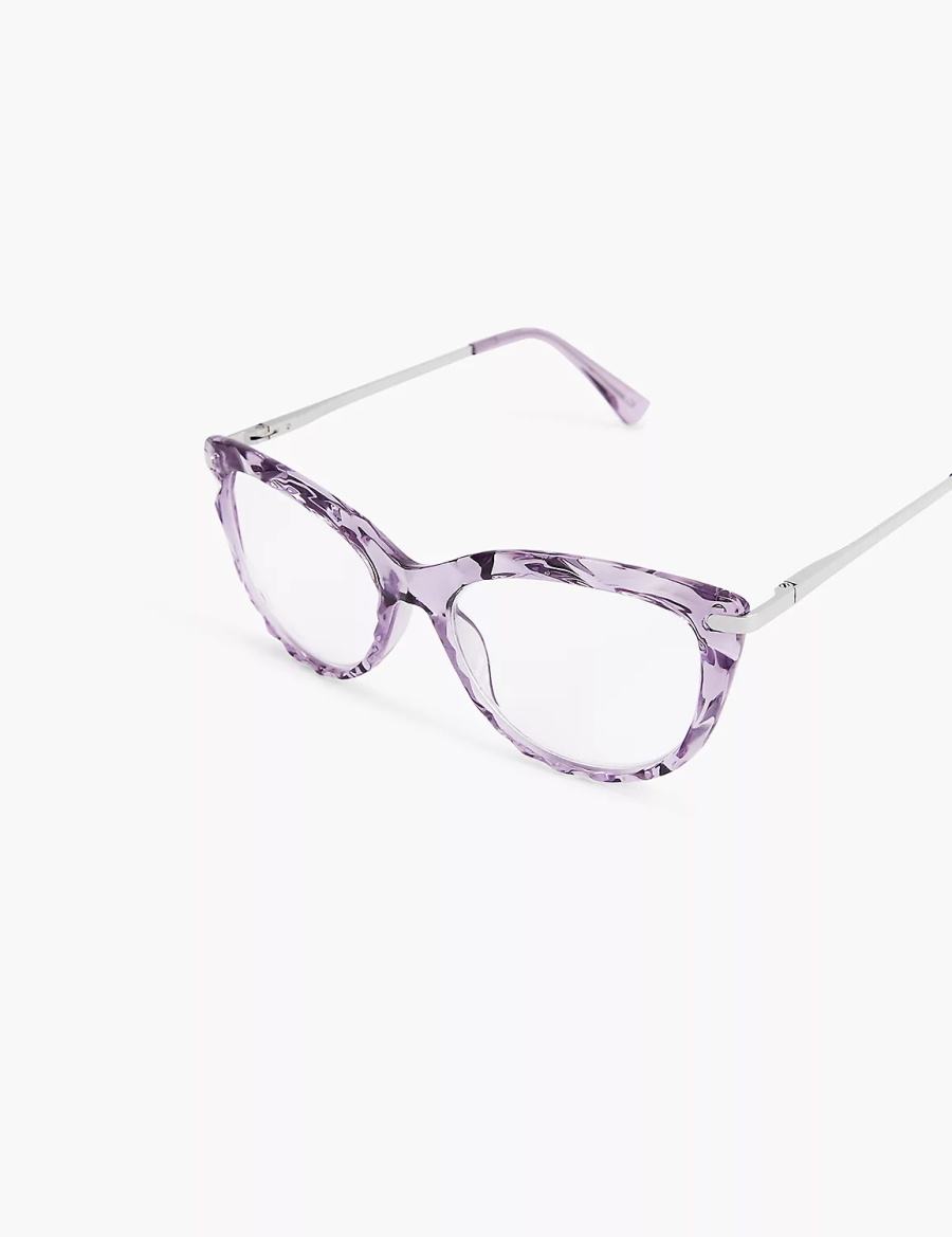 Γυαλια γυναικεια Lane Bryant Purple Textured Cateye Reading μωβ | XFO6970PW