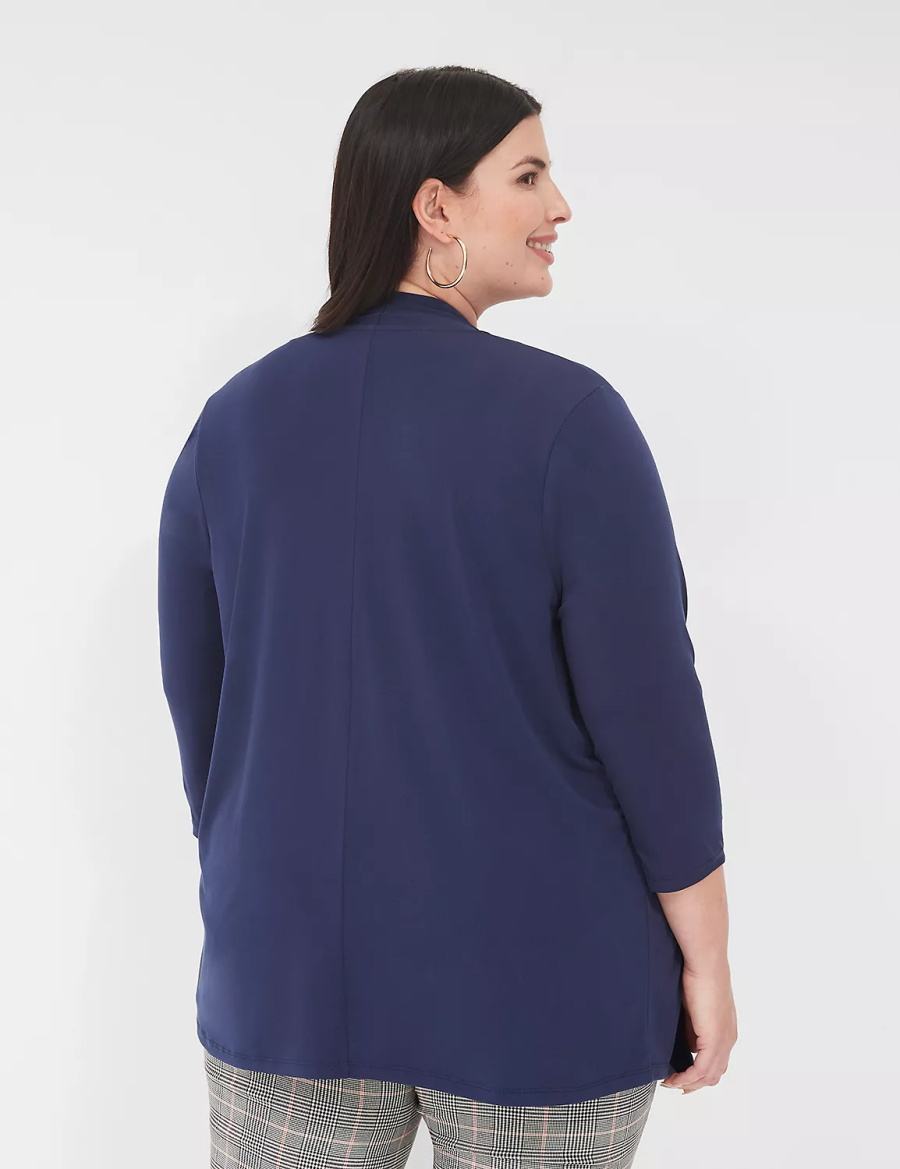 Μπουρνούζι γυναικεια Lane Bryant Relaxed 3/4-Sleeve Overpiece μπλε | LFI2748QB