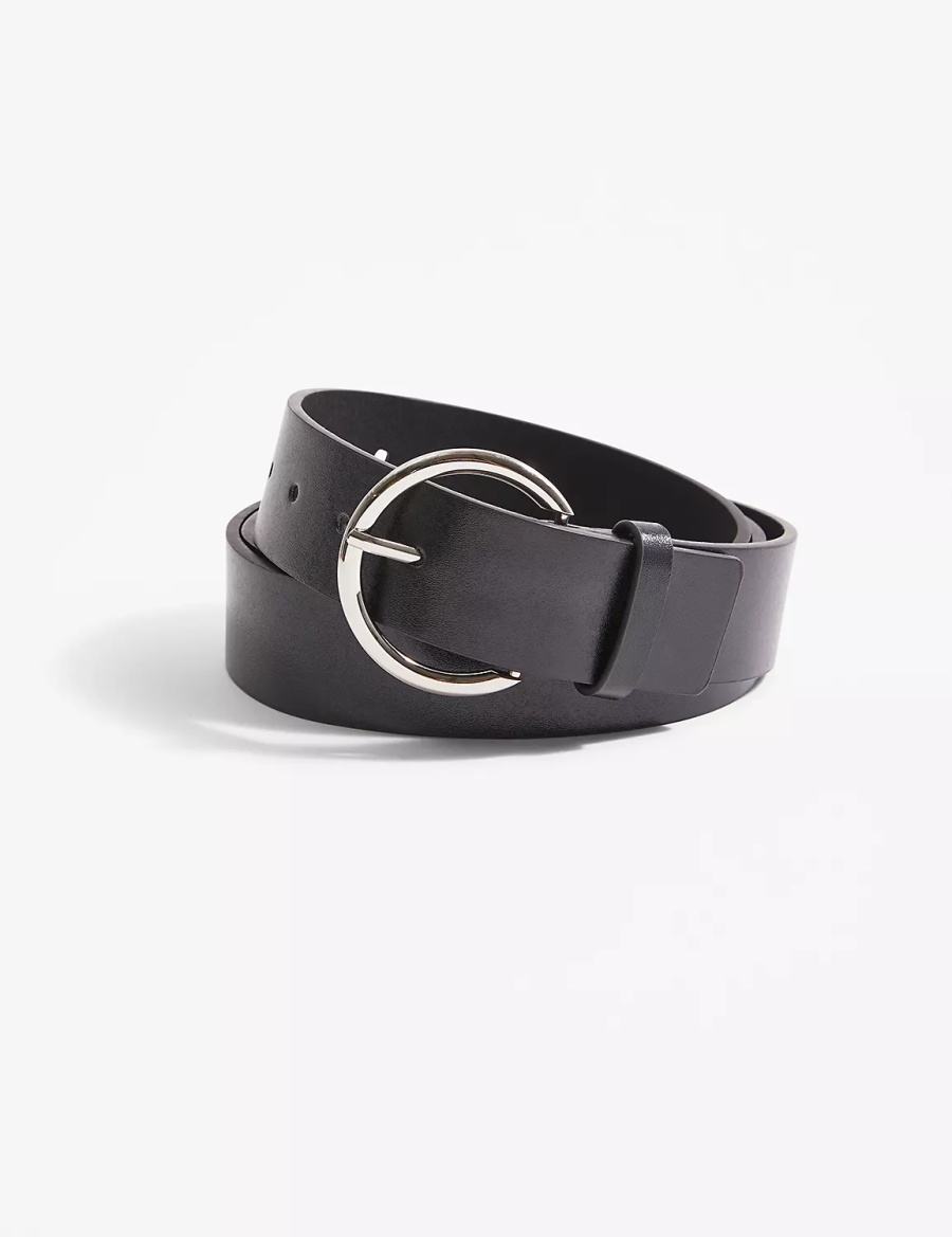 ζωνη γυναικεια Lane Bryant Round Buckle μαυρα | NRI9219YG