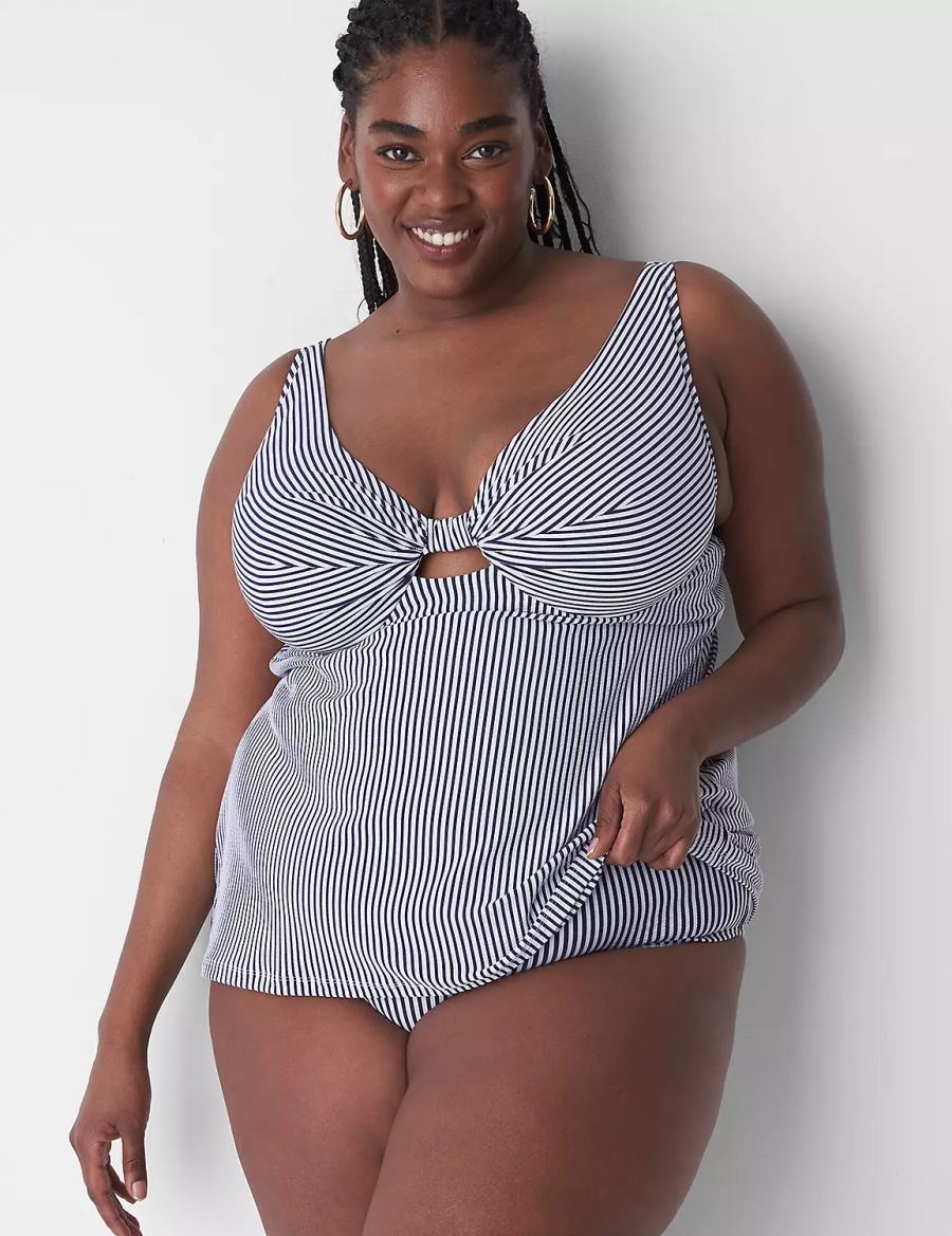 Κιλότα γυναικεια Lane Bryant Seersucker Swim μπλε | NFH946GR