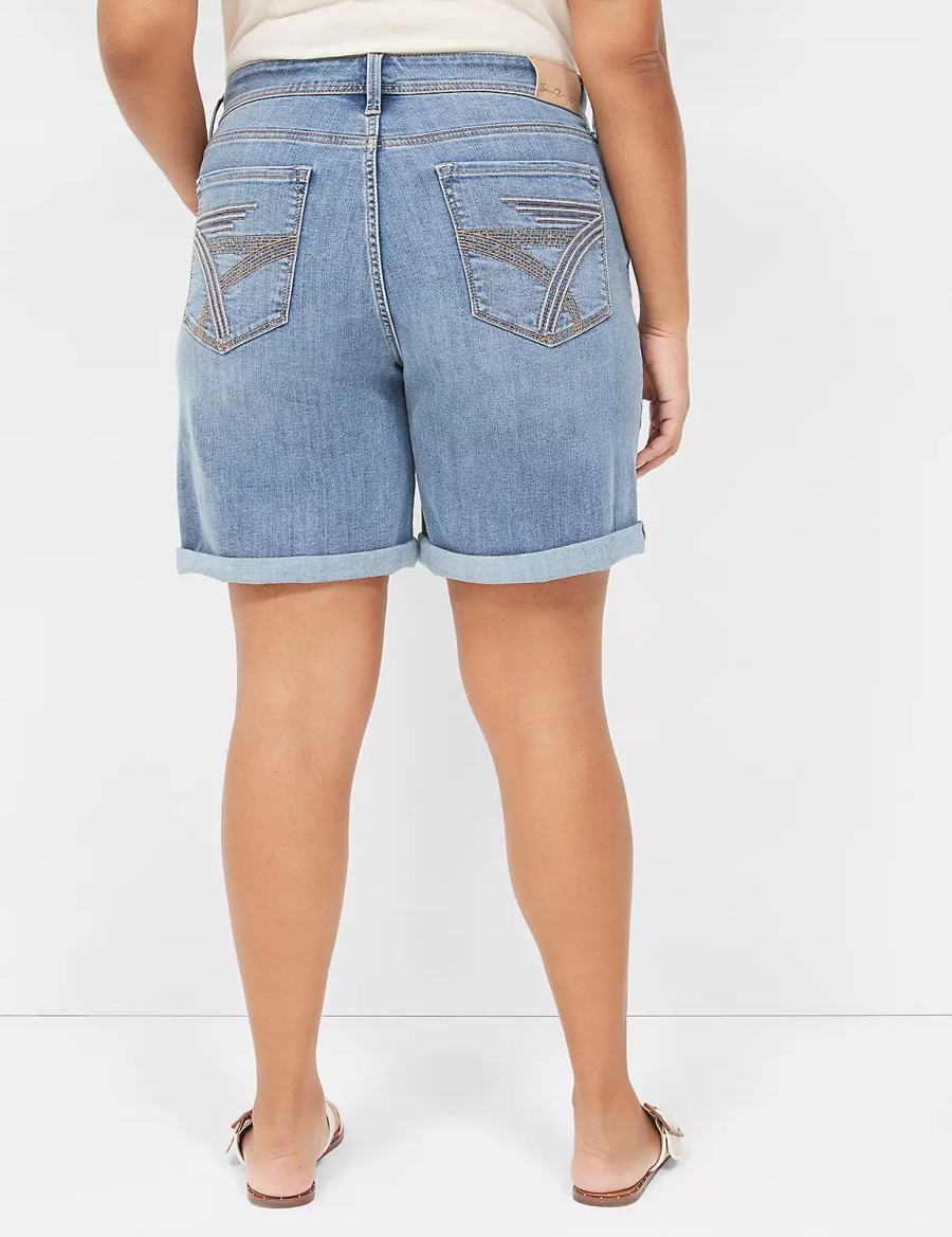 Σορτσ γυναικεια Lane Bryant Seven7 Weekender Jean With Painted Details σκούρο μπλε | COX8196HO