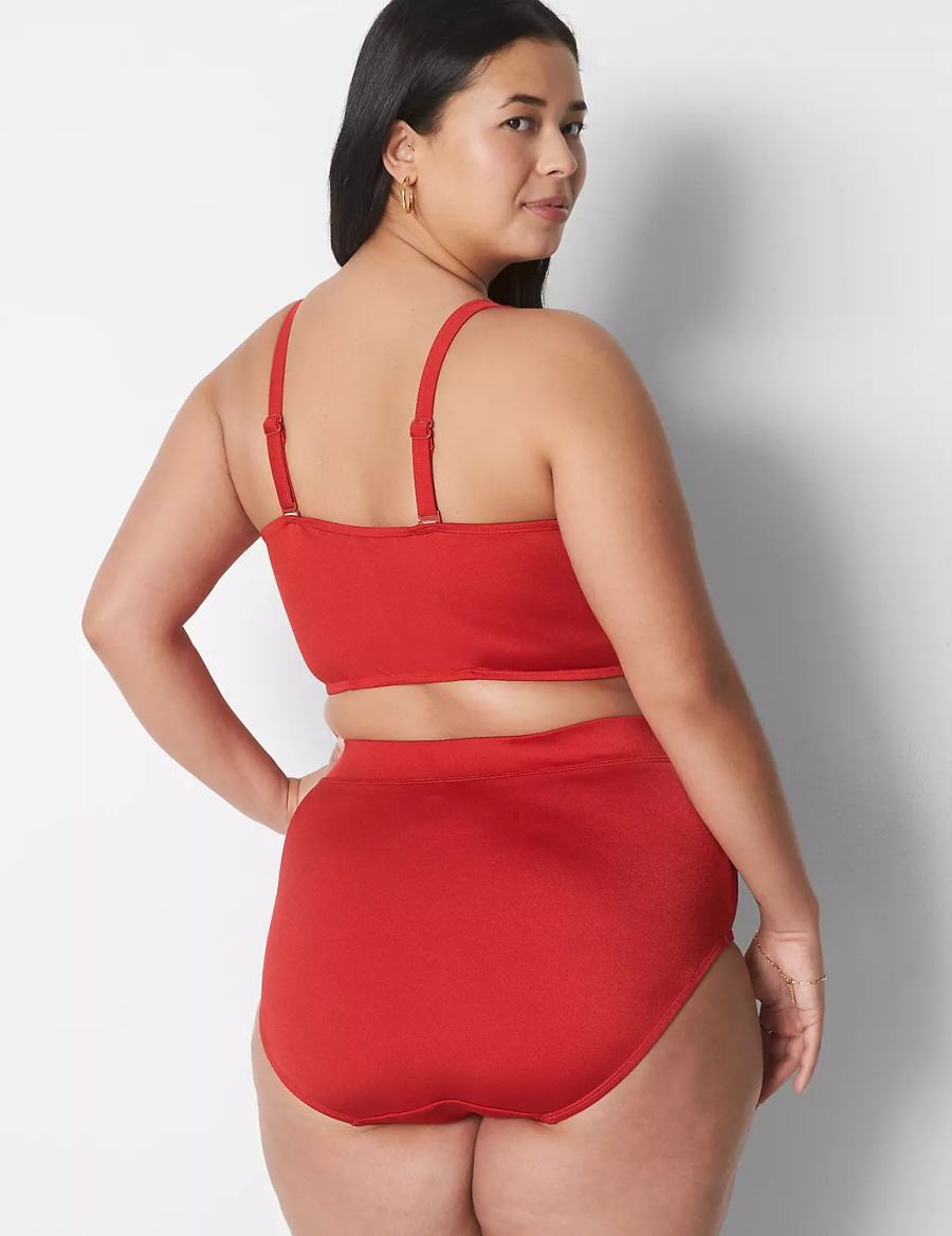 Κιλότα γυναικεια Lane Bryant Shimmer Swim κοκκινα | GUQ6934YS