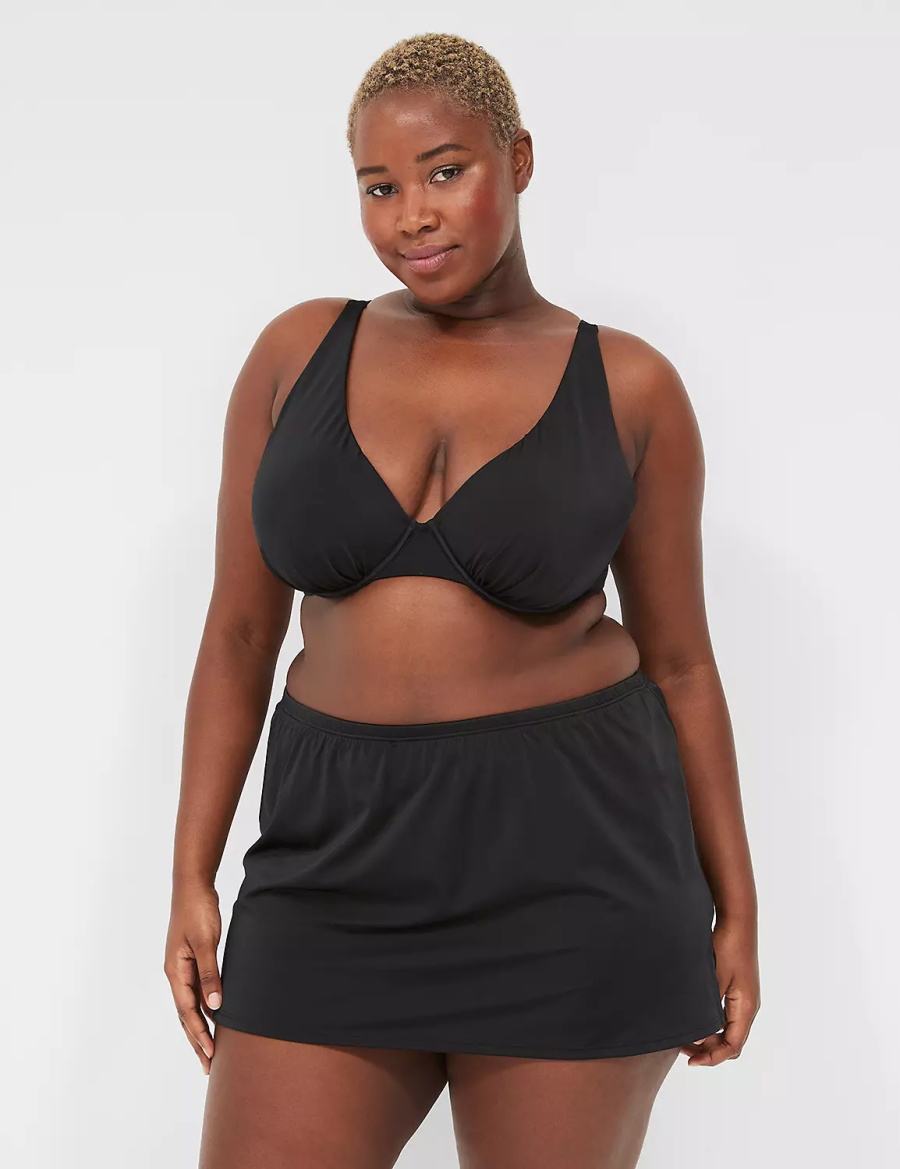 φουστεσ γυναικεια Lane Bryant Side Slit Swim μαυρα | JZF8719QN