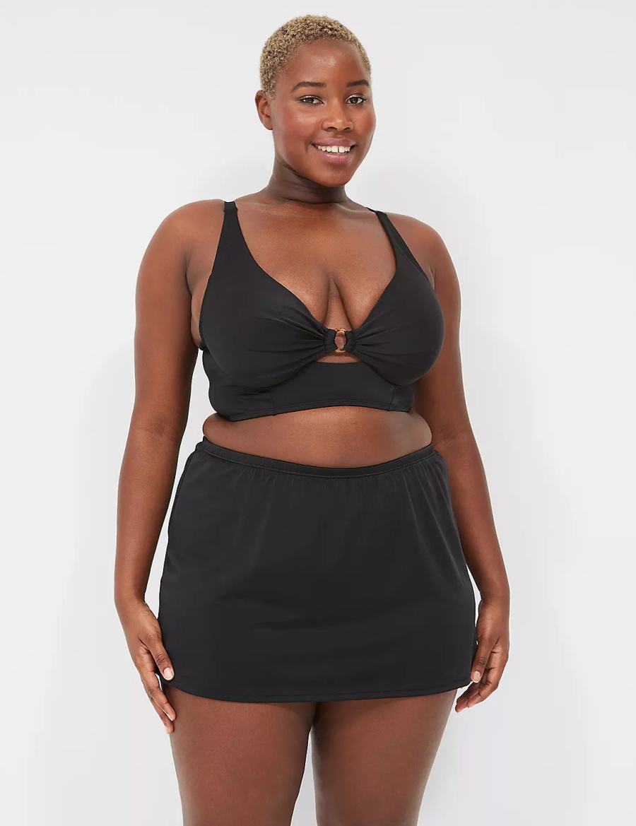 φουστεσ γυναικεια Lane Bryant Side Slit Swim μαυρα | JZF8719QN