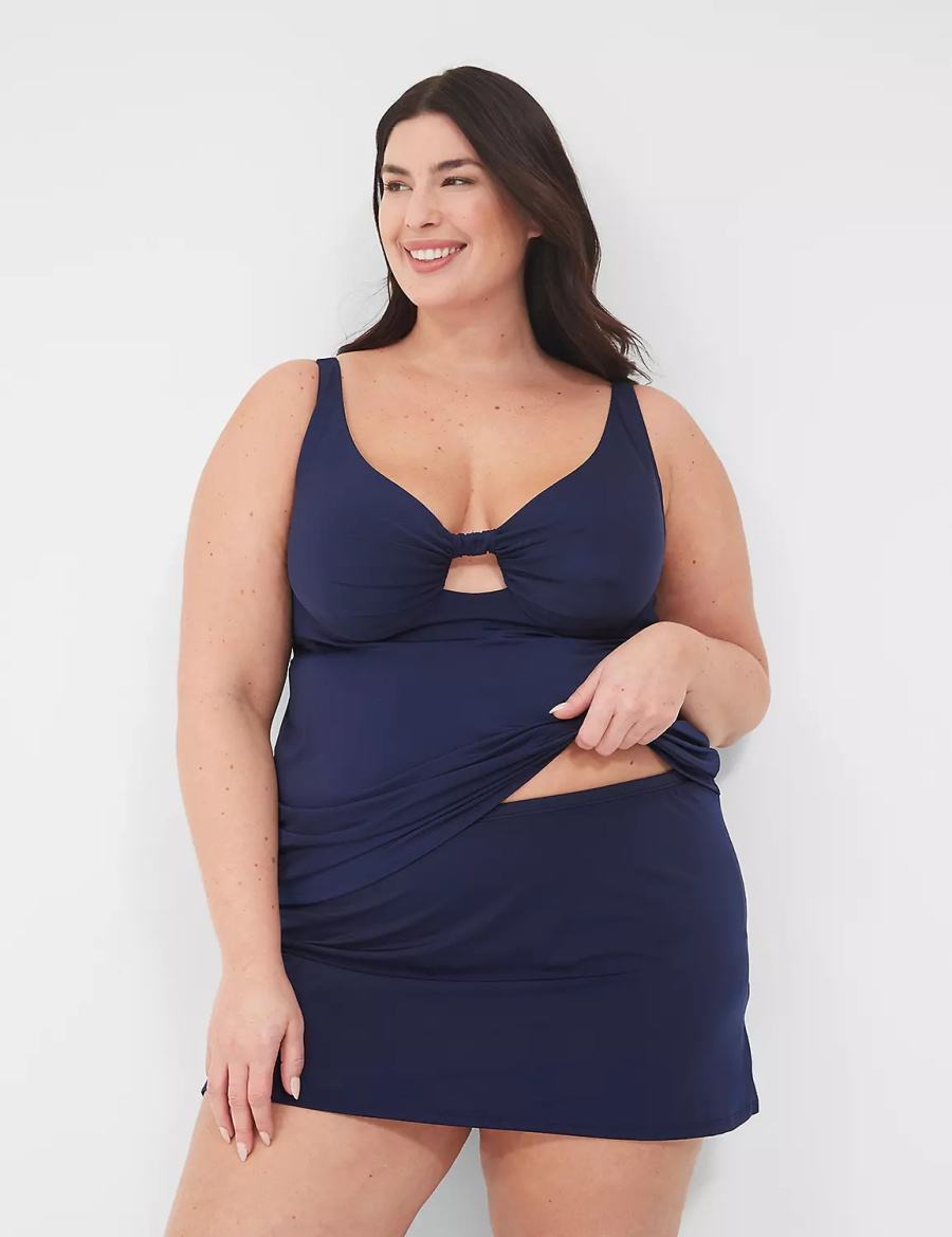 φουστεσ γυναικεια Lane Bryant Side Slit Swim μπλε | XTB8528WC