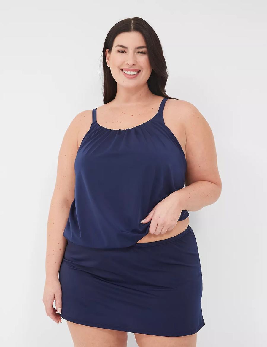 φουστεσ γυναικεια Lane Bryant Side Slit Swim μπλε | XTB8528WC