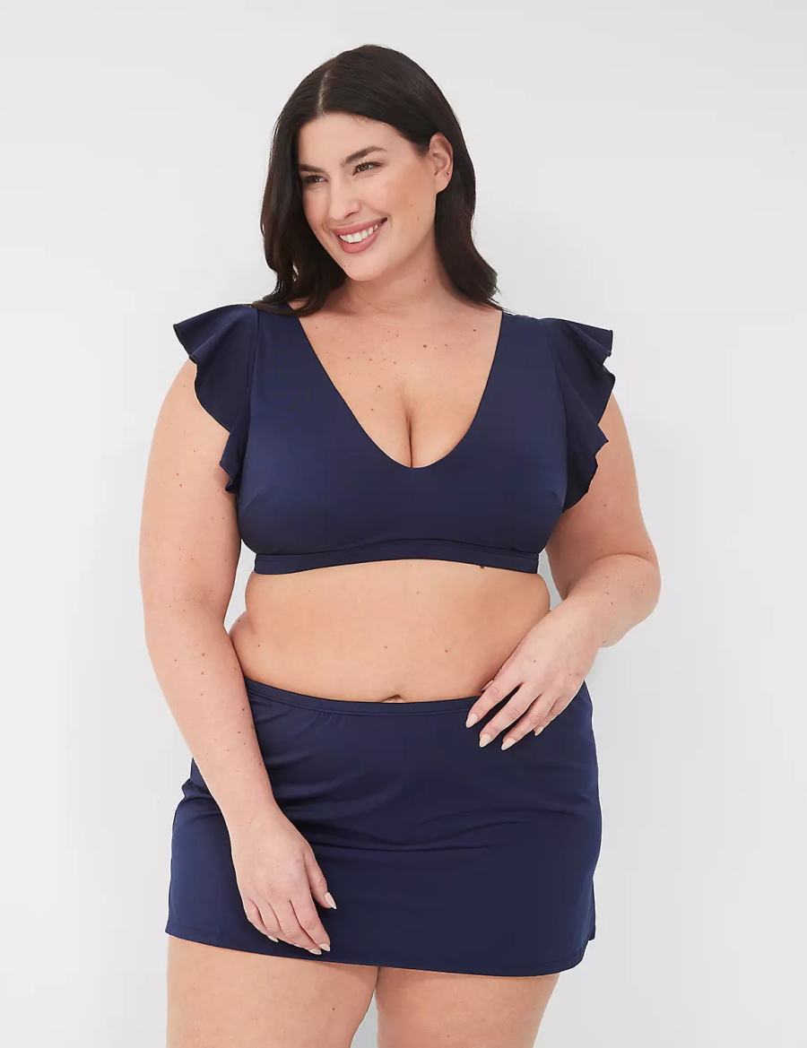 φουστεσ γυναικεια Lane Bryant Side Slit Swim μπλε | XTB8528WC