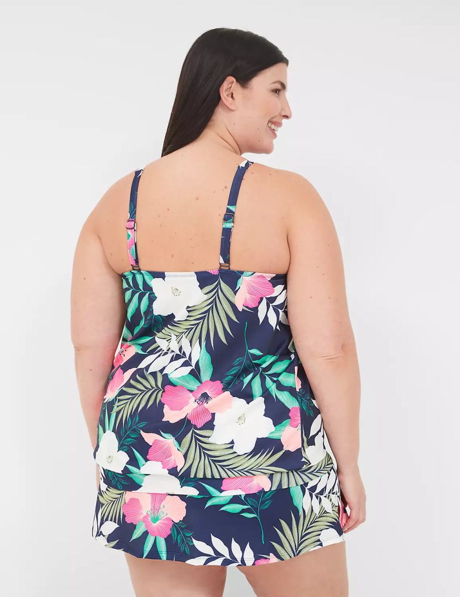 φουστεσ γυναικεια Lane Bryant Side Slit Swim σκουρο μπλε | UIJ6399RB