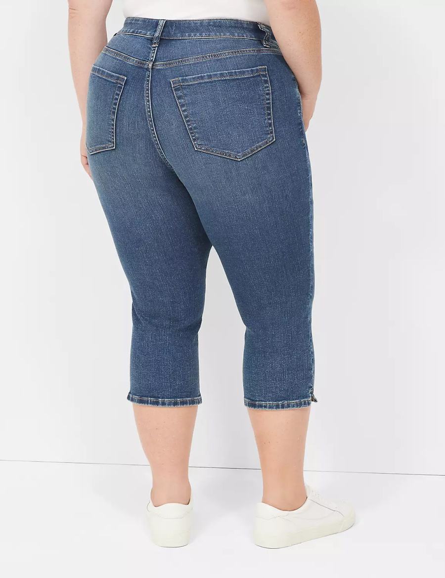 Τζιν γυναικεια Lane Bryant Signature Fit High-Rise Pedal σκούρο μπλε | ARP8837NR