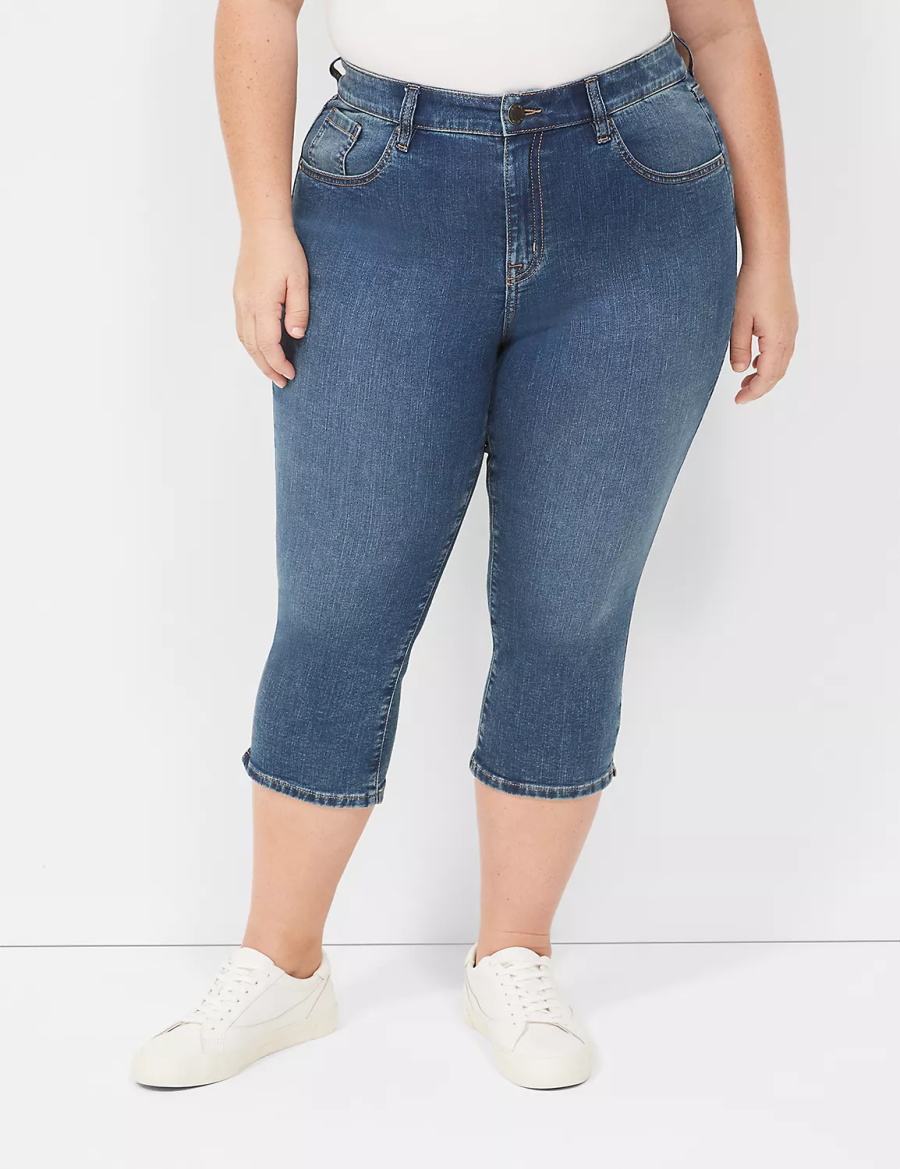 Τζιν γυναικεια Lane Bryant Signature Fit High-Rise Pedal σκούρο μπλε | ARP8837NR