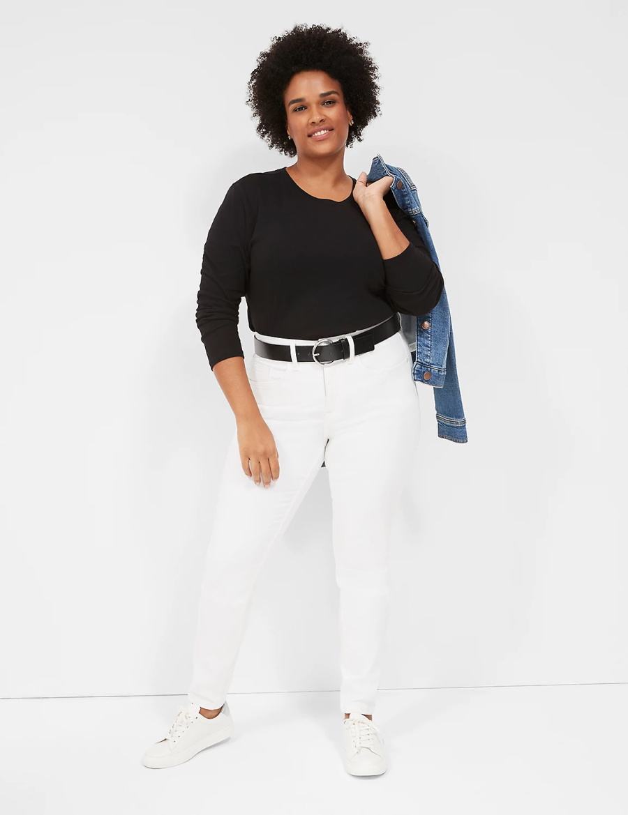 Τζιν γυναικεια Lane Bryant Signature Fit White Skinny ασπρα | JRE9147IK