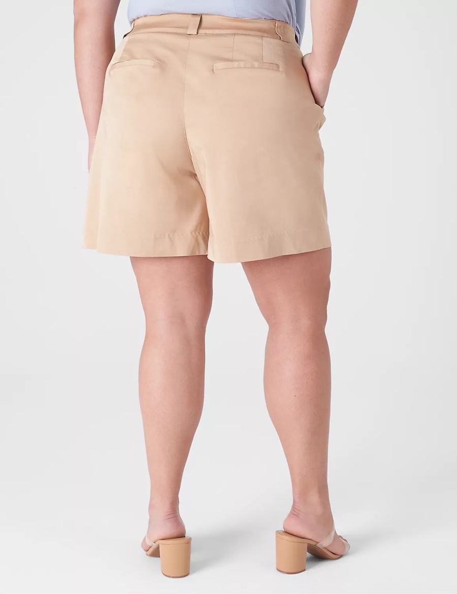 Σορτσ γυναικεια Lane Bryant Silky Chino City Μπεζ | ZRP178MW