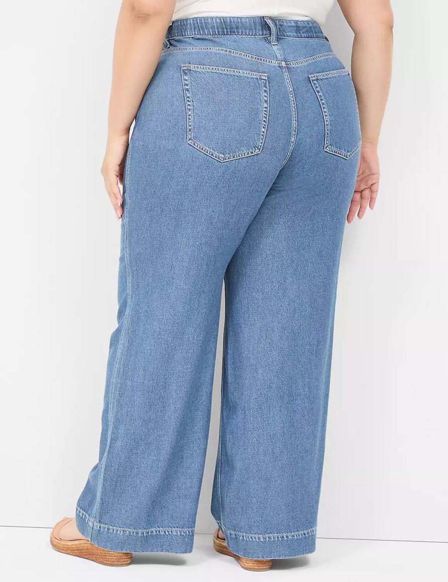 Τζιν γυναικεια Lane Bryant Slim Wide Leg μπλε | FJX8492IF