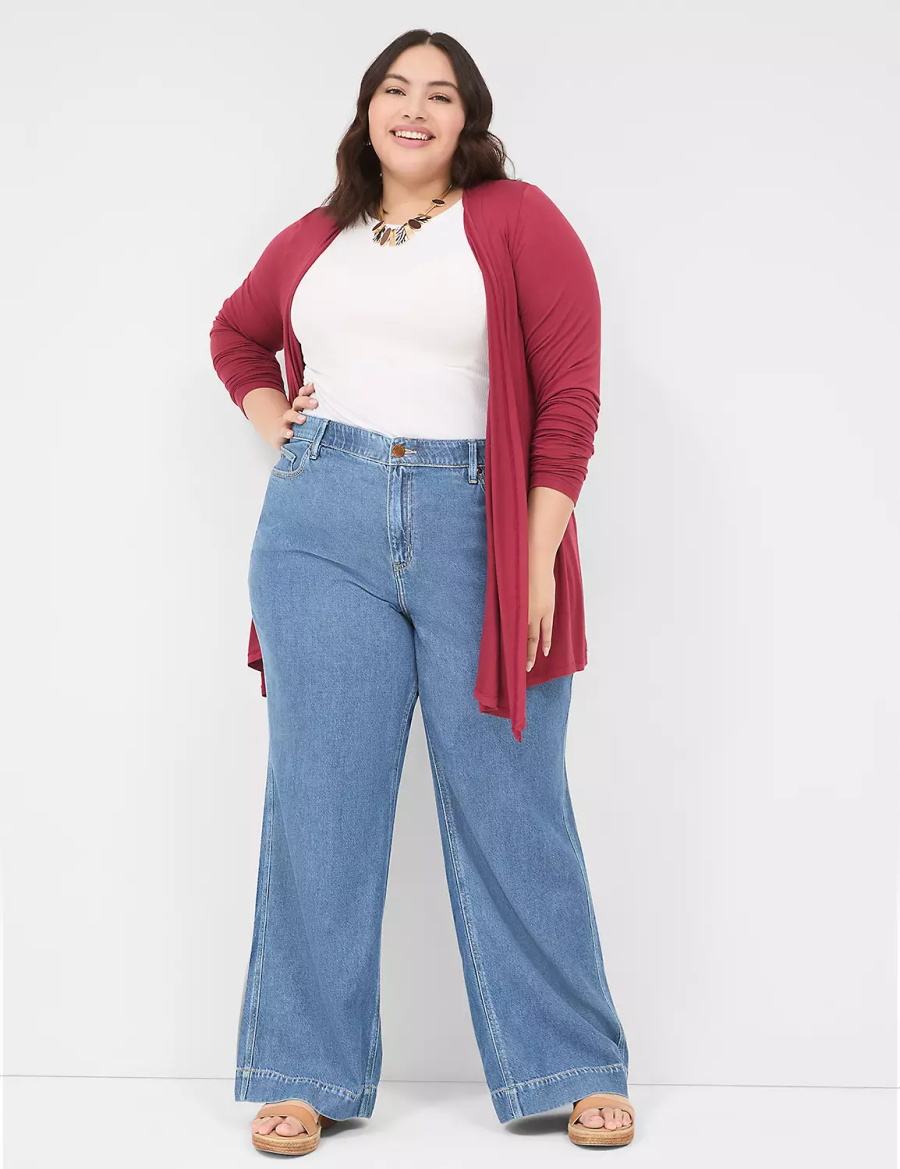 Τζιν γυναικεια Lane Bryant Slim Wide Leg μπλε | FJX8492IF