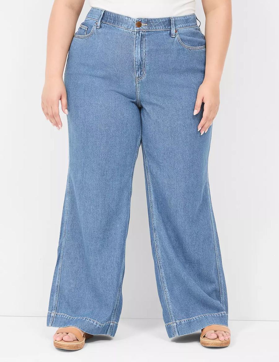 Τζιν γυναικεια Lane Bryant Slim Wide Leg μπλε | FJX8492IF