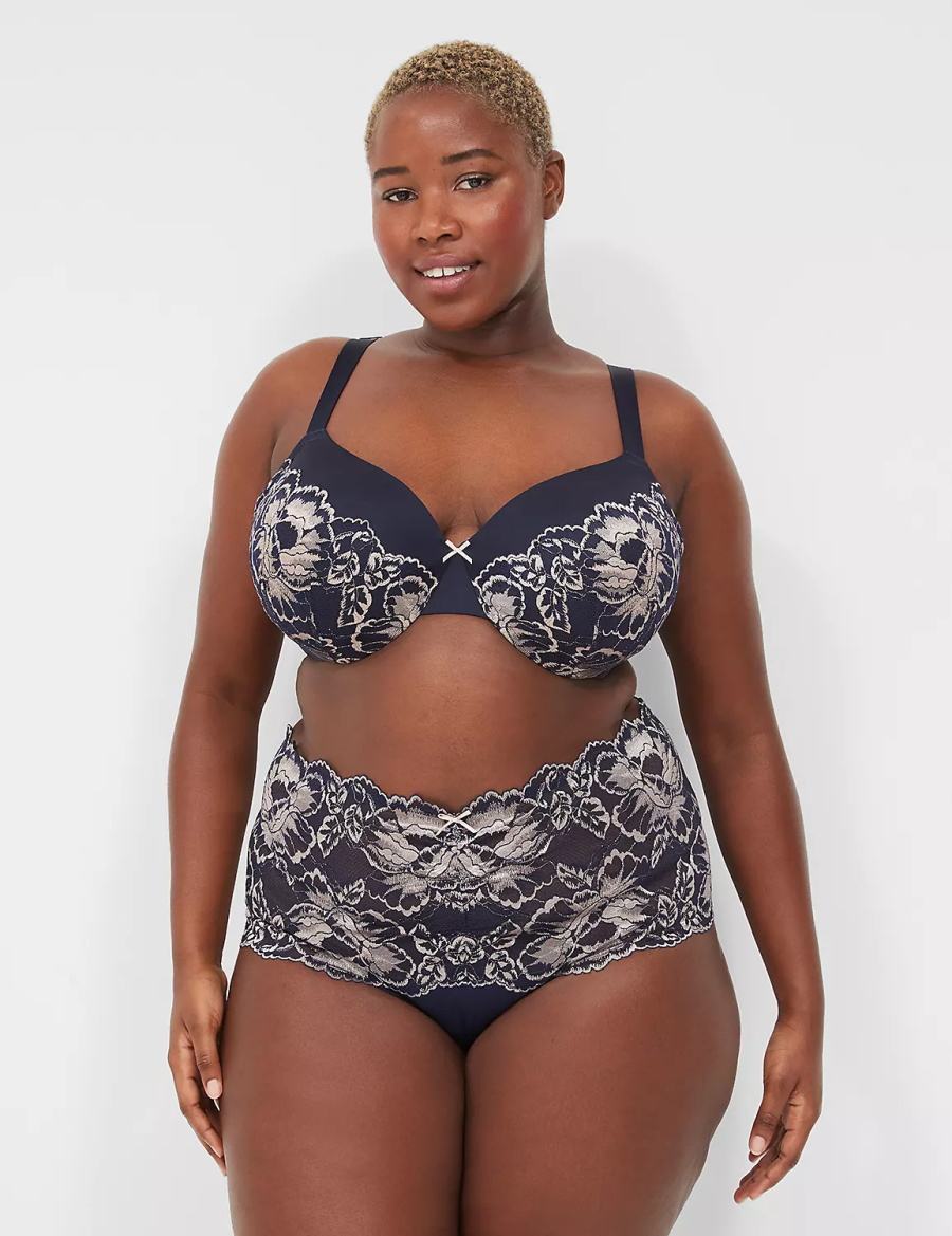 Μπραλέτες γυναικεια Lane Bryant Smooth Lightly Lined Full Coverage With Lace μπλε | OAB9612XY