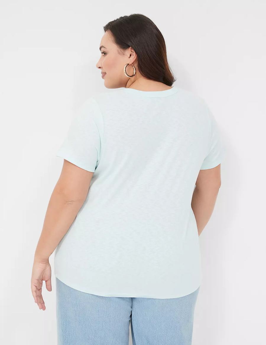 μπλουζακια γυναικεια Lane Bryant Spring Graphic Tee μπλε | YKO9515OF