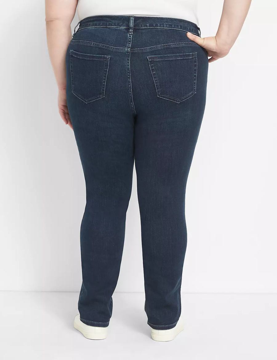 Τζιν γυναικεια Lane Bryant Straight Fit High-Rise Straight σκούρο μπλε | XFT250ZW