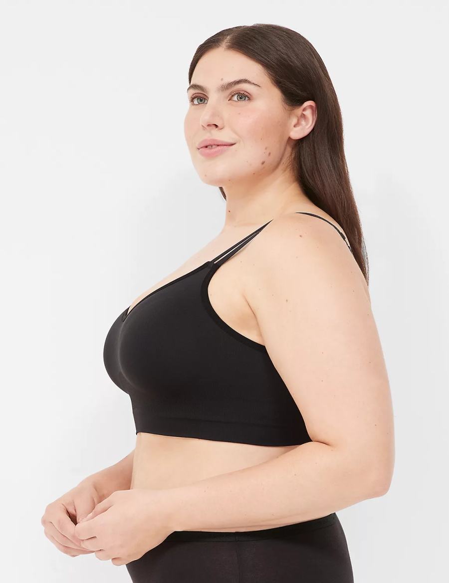 Μπραλέτες γυναικεια Lane Bryant Strappy Seamless μαυρα | ULB6493IC