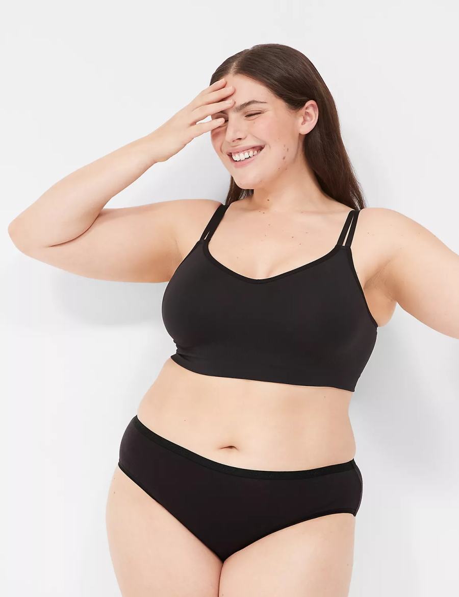 Μπραλέτες γυναικεια Lane Bryant Strappy Seamless μαυρα | ULB6493IC