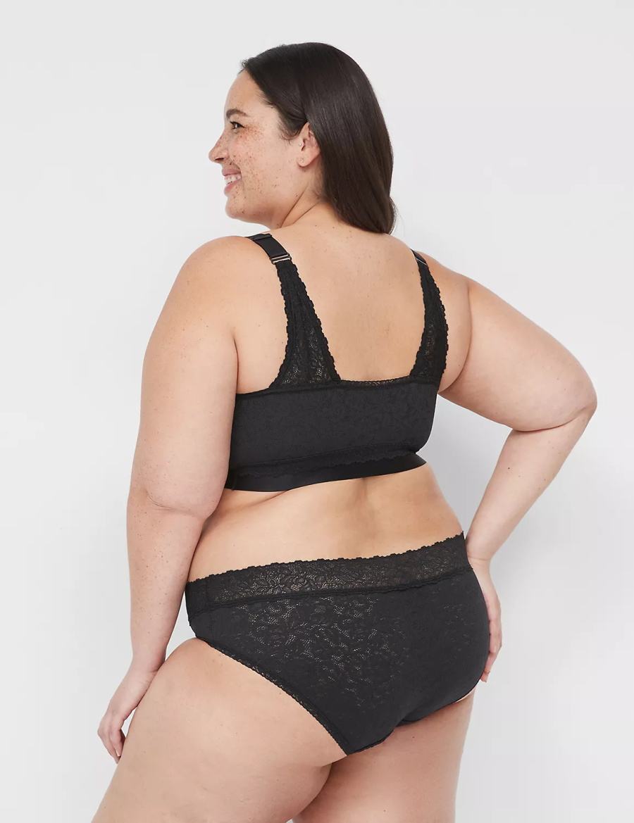 Μπραλέτες γυναικεια Lane Bryant Stretch Lace μαυρα | NYL7380EO