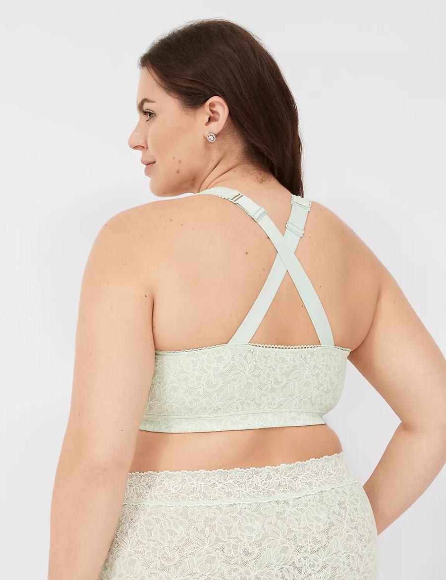 Μπραλέτες γυναικεια Lane Bryant Stretch Lace ανοιχτο πρασινο | WFD4746ST