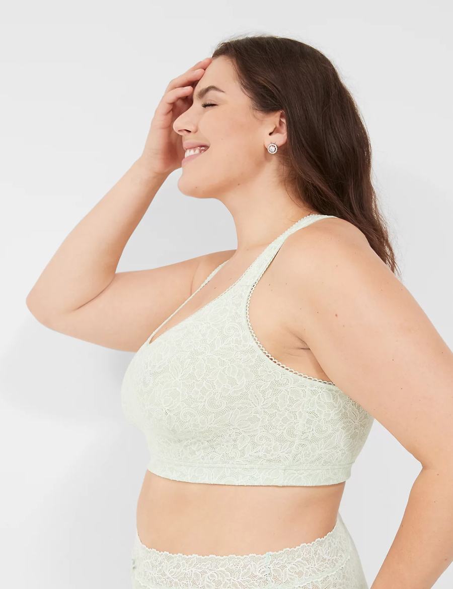 Μπραλέτες γυναικεια Lane Bryant Stretch Lace ανοιχτο πρασινο | WFD4746ST