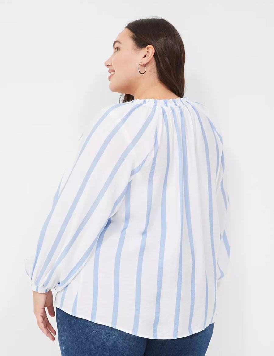 Μπλουζα γυναικεια Lane Bryant Swing-Sleeve Popover μπλε | GVW1855MY