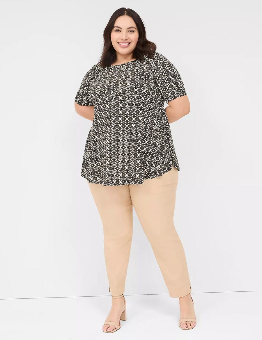 μπλουζακια γυναικεια Lane Bryant Swing Boatneck Top μαυρα | BFL9268VF