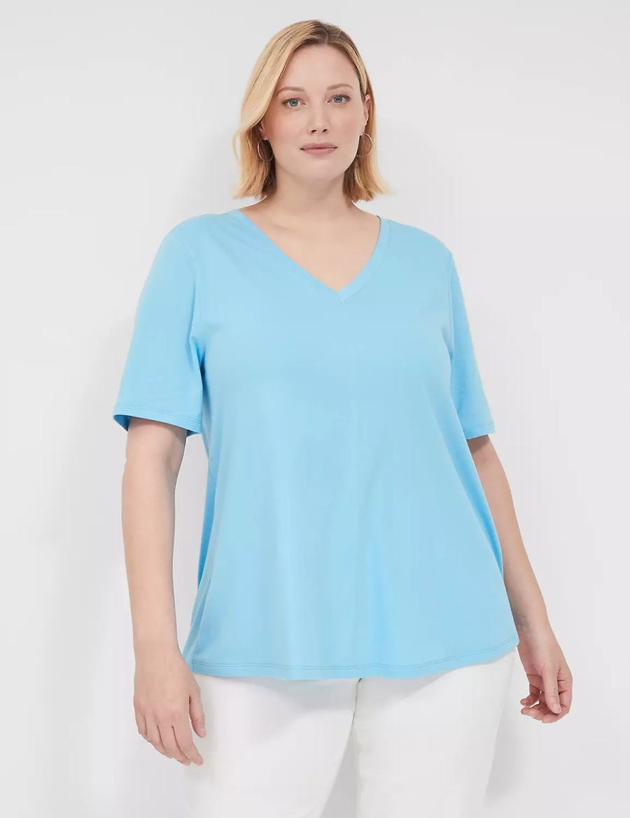 μπλουζακια γυναικεια Lane Bryant Swing Strappy-Back Tee μπλε | KSK6932ZN