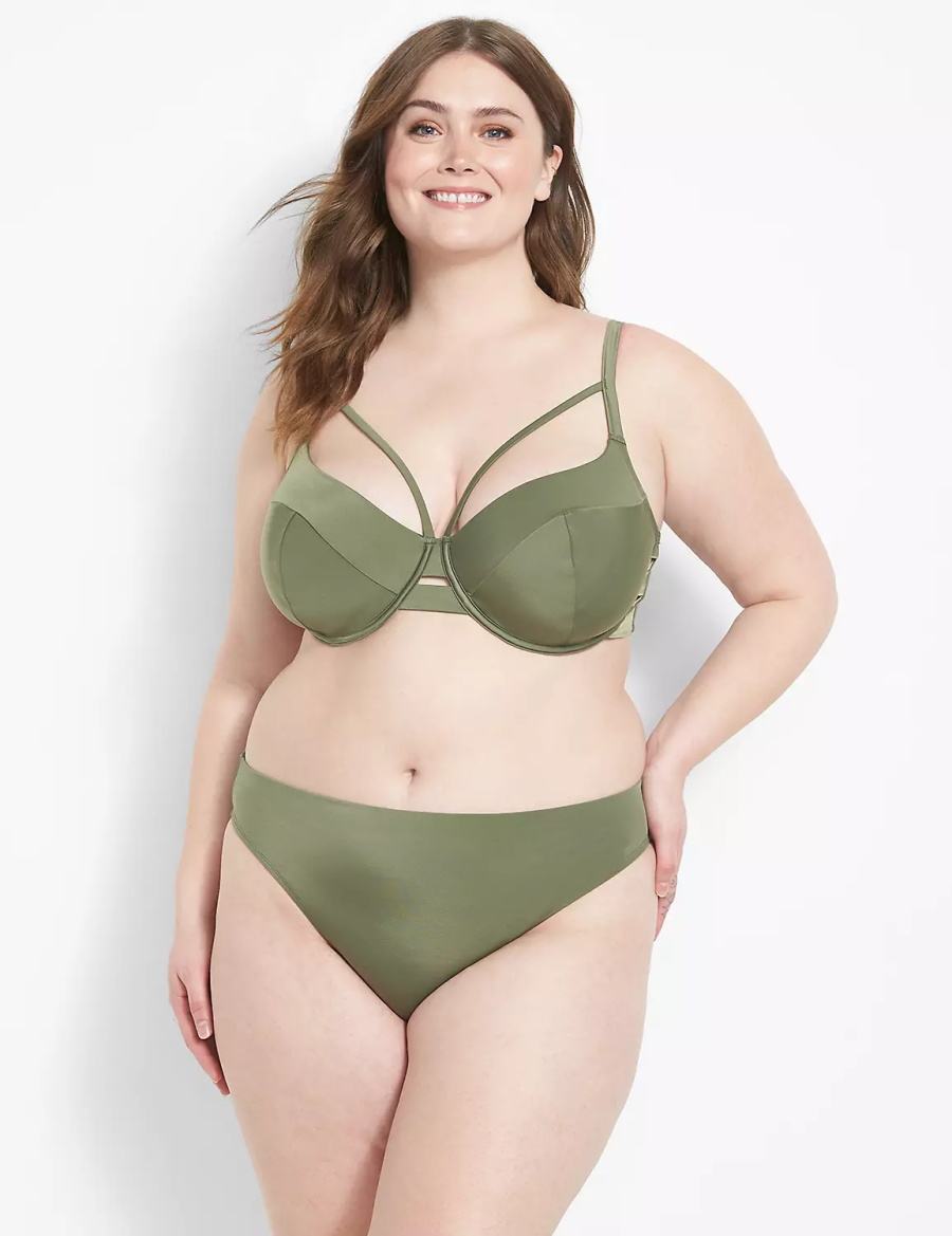 Κιλότα γυναικεια Lane Bryant Tanga Swim σκούρο πρασινο | QAV6614NI