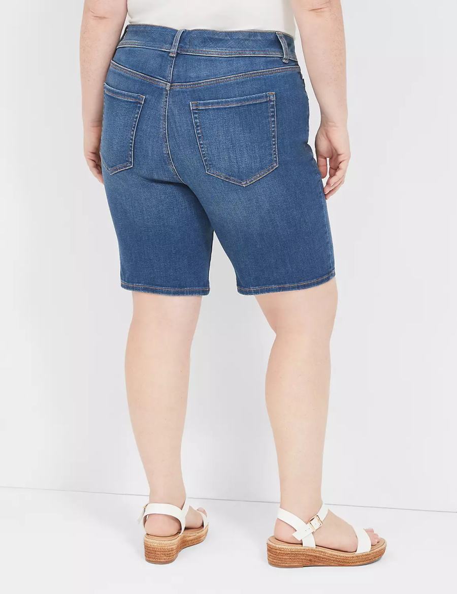 Σορτσ γυναικεια Lane Bryant Tighter Tummy Fit High-Rise Bermuda Jean μπλε | WBM6033AN