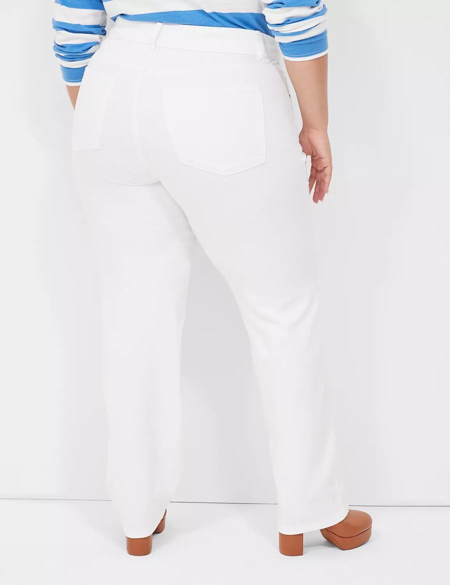 Τζιν γυναικεια Lane Bryant Tighter Tummy Fit High-Rise Straight ασπρα | QKB6958OP