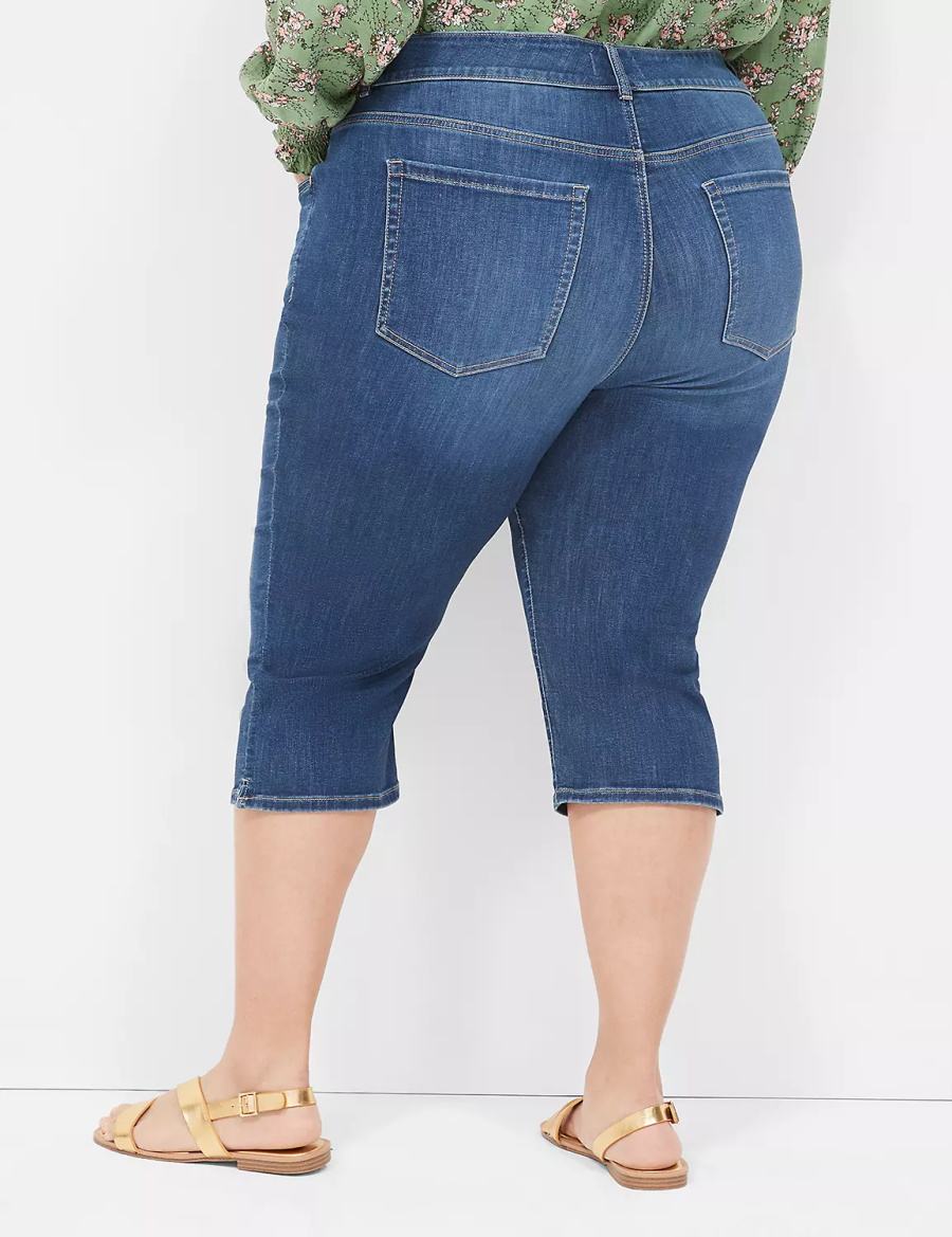 Τζιν γυναικεια Lane Bryant Tighter Tummy Fit High-Rise Pedal μπλε | CVA2079ZQ