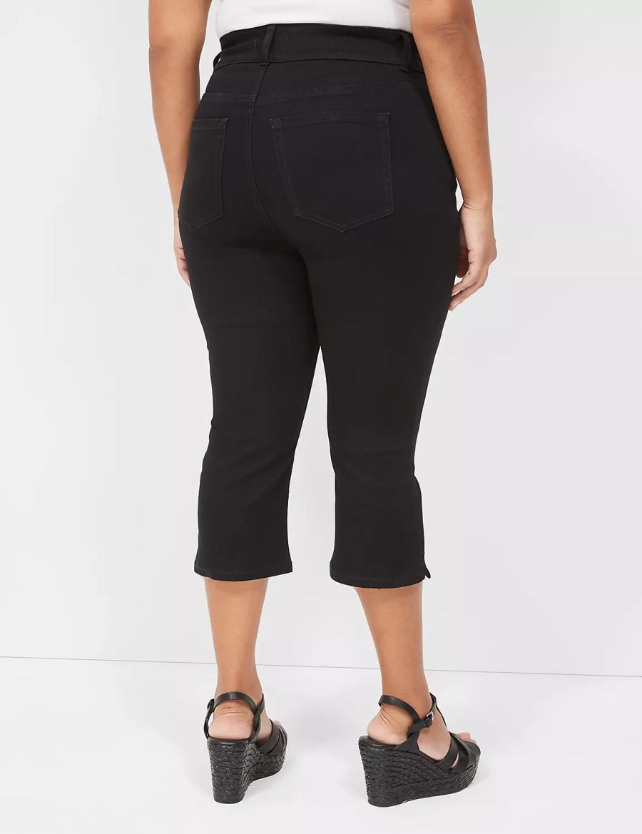 Τζιν γυναικεια Lane Bryant Tighter Tummy Fit High-Rise Pedal μαυρα | UVI111GJ