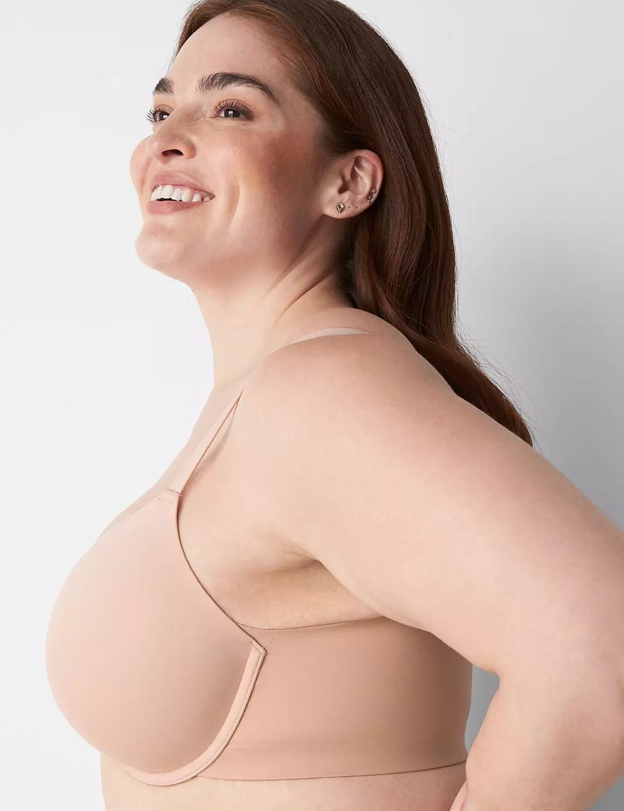 Μπραλέτες γυναικεια Lane Bryant Totally Smooth Full Coverage Front-Close Μπεζ | IYG2634XS