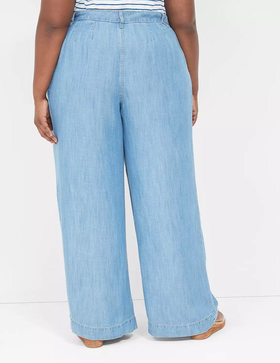 Τζιν γυναικεια Lane Bryant Wide Leg Trouser Fluid μπλε | LWQ8849SN