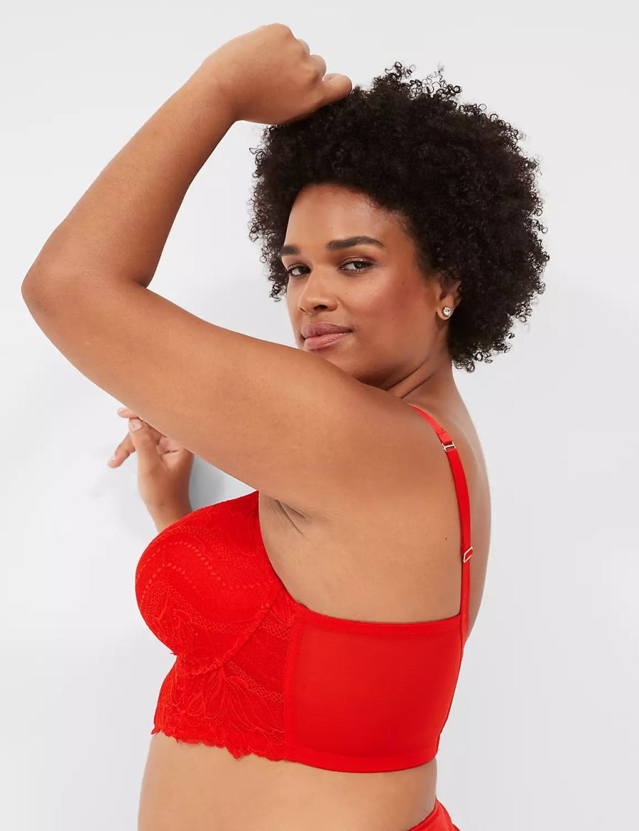 Σουτιέν Μπαλκονέτ γυναικεια Lane Bryant Boost Longline κοκκινα | DAA5882TT