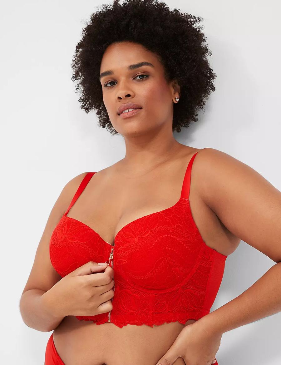 Σουτιέν Μπαλκονέτ γυναικεια Lane Bryant Boost Longline κοκκινα | DAA5882TT