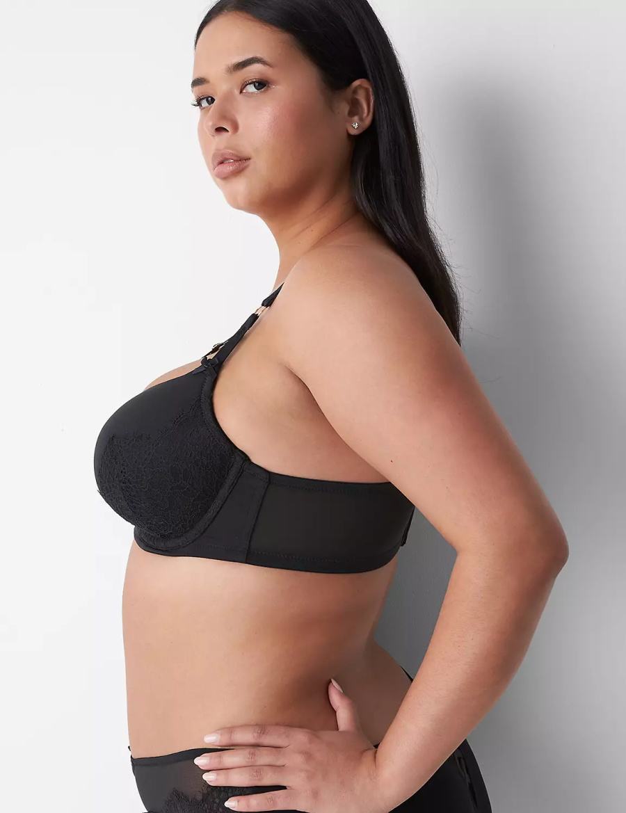 Σουτιέν Μπαλκονέτ γυναικεια Lane Bryant Boost μαυρα | KSK7459XQ